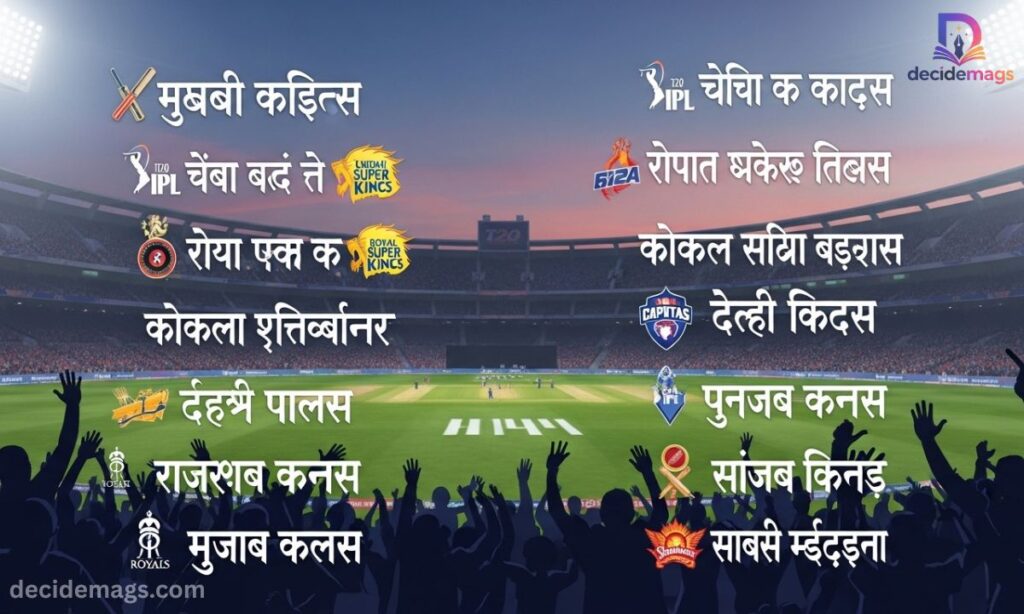Cricket Team Names in Hindi